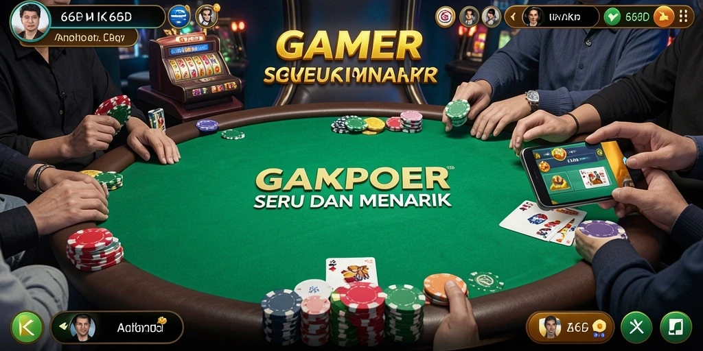 Tangkapan layar gameplay 66D menampilkan aksi seru permainan Poker.