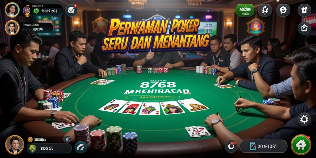 Tampilan gameplay Poker yang seru dan penuh strategi.