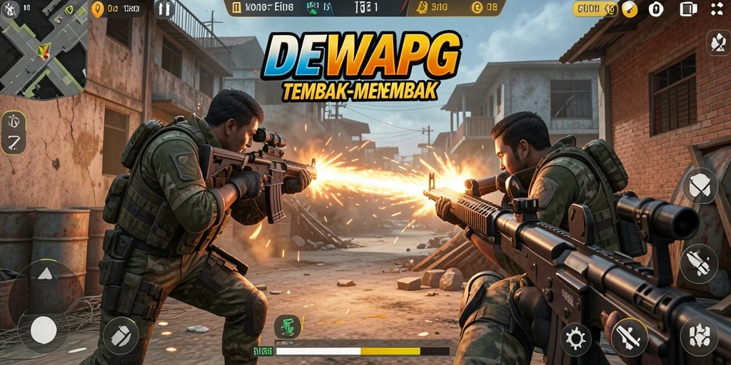 Gameplay seru DEWAPG dalam aksi tembak-menembak intens.