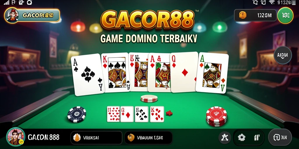 Screenshot gameplay GACOR88 menampilkan momen seru saat bermain domino.