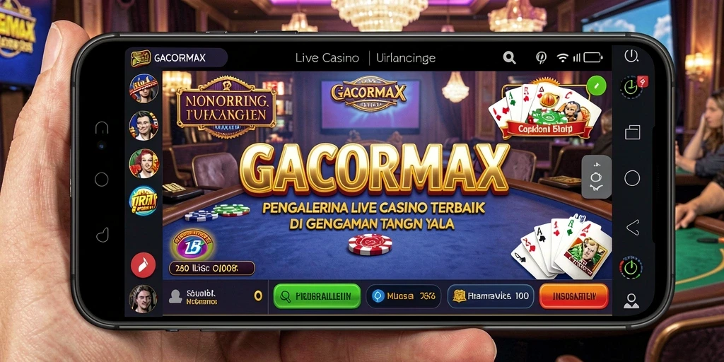 Tampilan permainan Live Casino yang mendebarkan di GACORMAX.