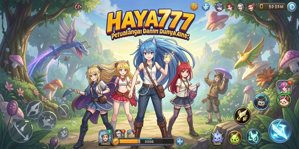 Screenshot gameplay HAYA777 yang penuh warna dan dinamis.