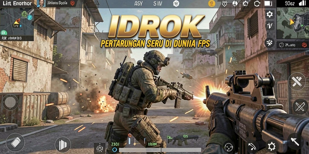 Gameplay seru di IDROK dengan aksi tembak-menembak intens.