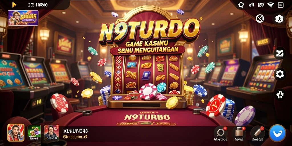 Tampilan gameplay menarik dari N9TURBO dengan suasana Kasino yang menggembirakan.