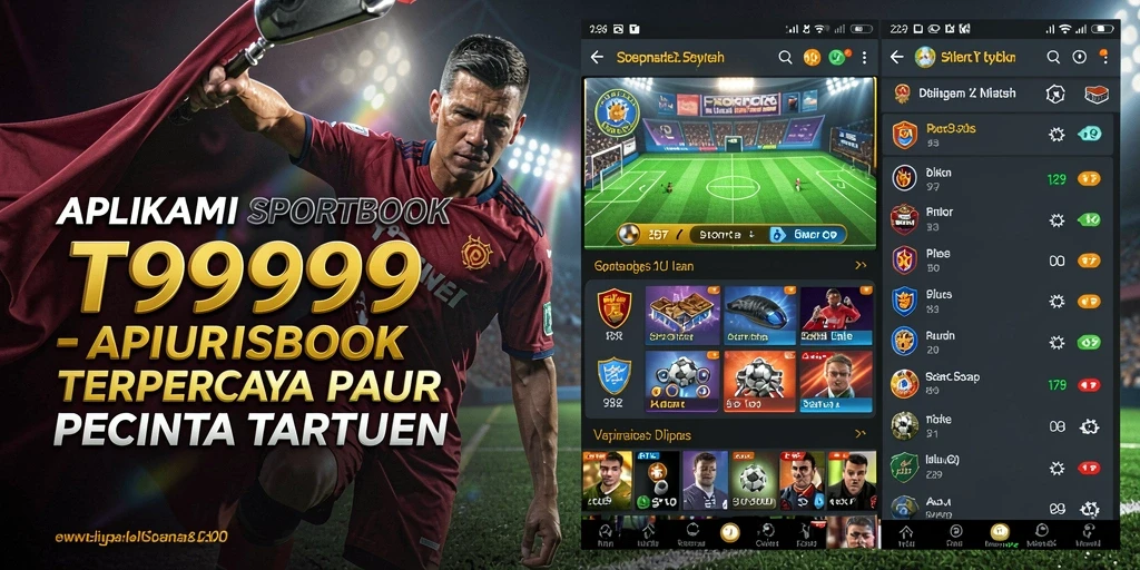 Screenshot utama aplikasi T9999 dengan tampilan taruhan olahraga.